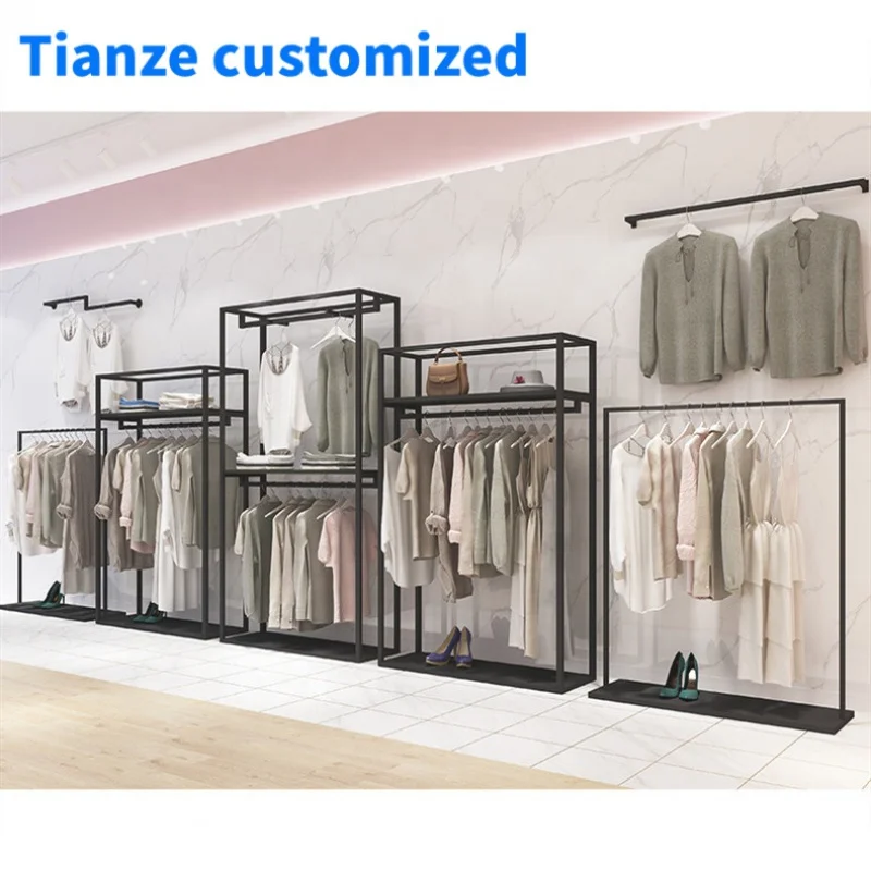 (Kunden spezifisch) Bekleidungs geschäft Design Boutique Möbel Einzelhandel Kleidung Display Rack Kleider ständer