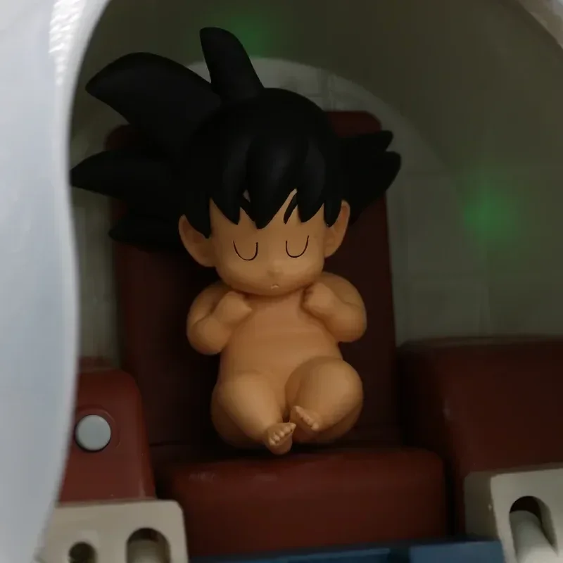 Dragon ball świecący Super Saiyan kapsuła kosmiczna Model dekoracji statku kosmicznego Goku ozdoby na biurko kolekcje zabawki prezenty dla dzieci