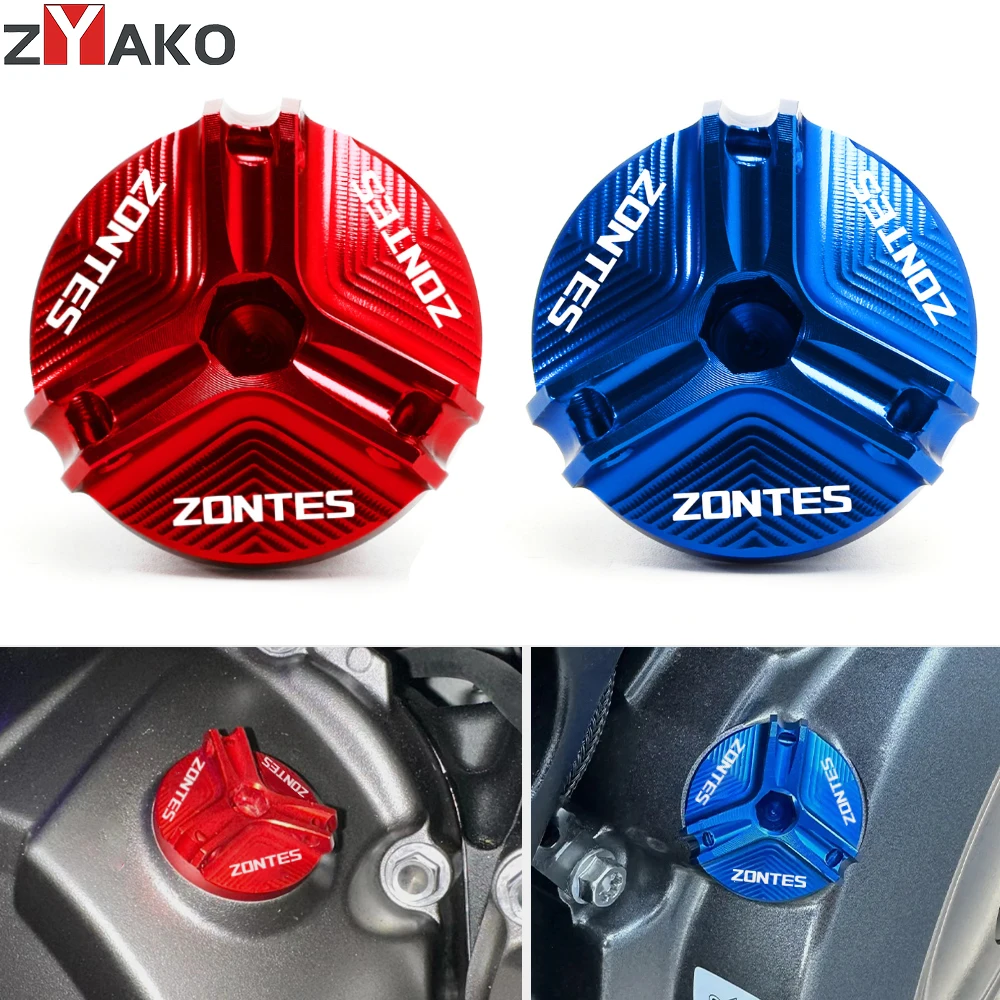 ل ZONTES 368G 368D 368E 368M 368K 350D 350E 2023 2024 2025 CNC دراجة نارية زيت المحرك غطاء فتحة التعبئة غطاء قابس الزيت