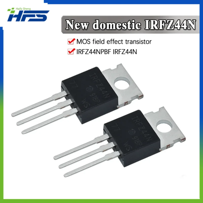 

High Power Mosfet-Transistor Kit, IRFZ44N, TO220, IRFZ44 TO-220, IRFZ44NPBF, 49A, 55V, Field Effect Transistor