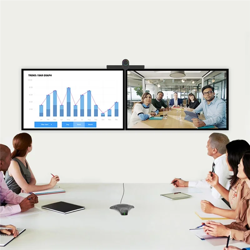 Nuovo - Vivavoce USB Microfono video Riduzione del rumore/Cancellazione dell'eco 360 °   Pickup vocale con chiave silenziosa