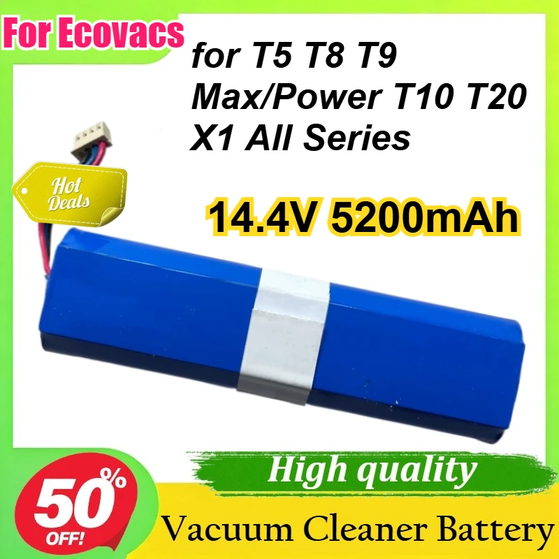 

For Ecovacs Deebot T5 T8 T9 Max/Power T10 T20 X1 All Series Robot Vacuum Replacement Battery