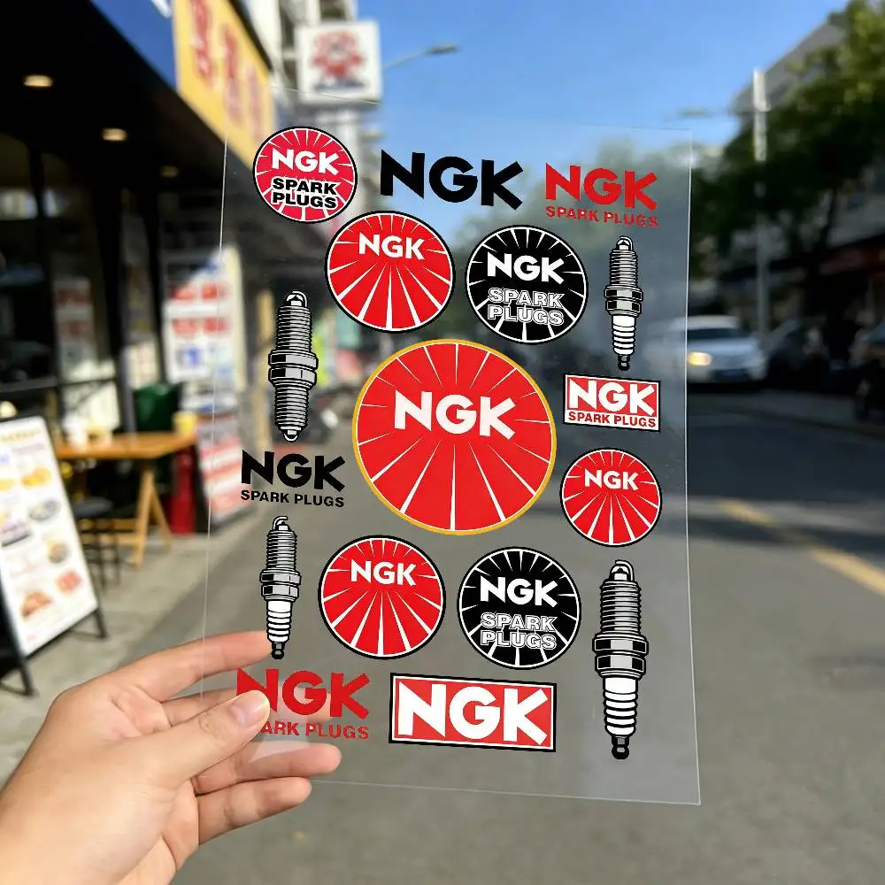 For NGK Motorcycle Reflective Stickers Waterproof Decals for Helmet Scooter Fuel Tank Toolbox Racing