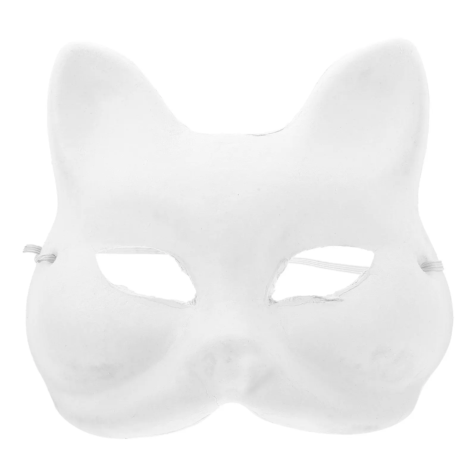 5Pcs Blank Fox Face Mask DIY Unpainted White Masquerade Mask for Costume Party Birthday Masquerade Cosplay Halloween Craft