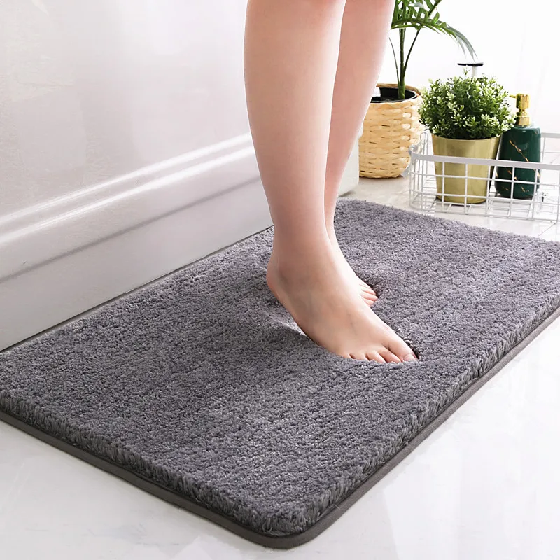 Solid Color Thicken Super Comfortable Absorbent Water Quick Dry Non Slip Bath Mat For Home