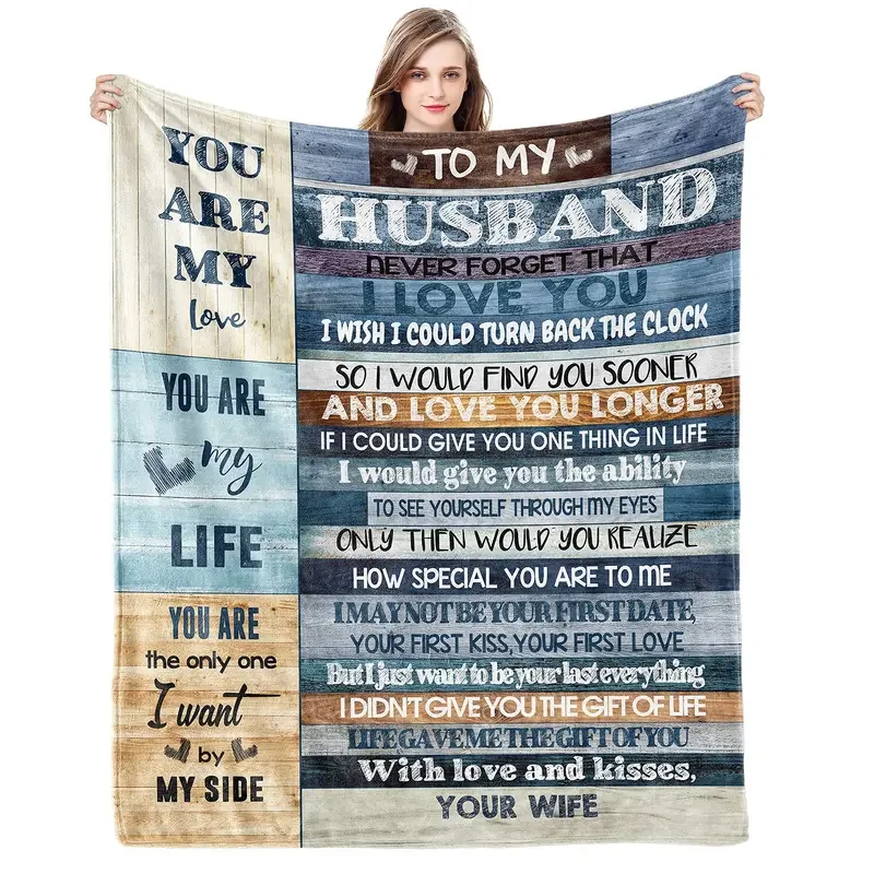 

to My Husband Gifts Ultra-Soft Micro Fleece You are My Life Blanket Microfiber Father's Day Luxury Blanket Bedding Sofa Travel