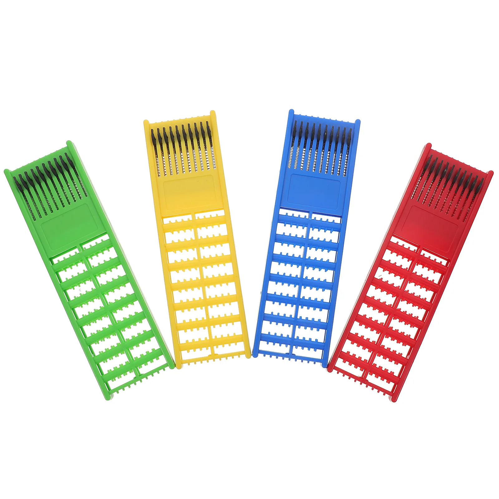 

4pcs Fishing Line Bracket Holder 22cmx6cm Yellow Red Green Blue ABS Material Spring Design Lightweight Storage Fishing Hook