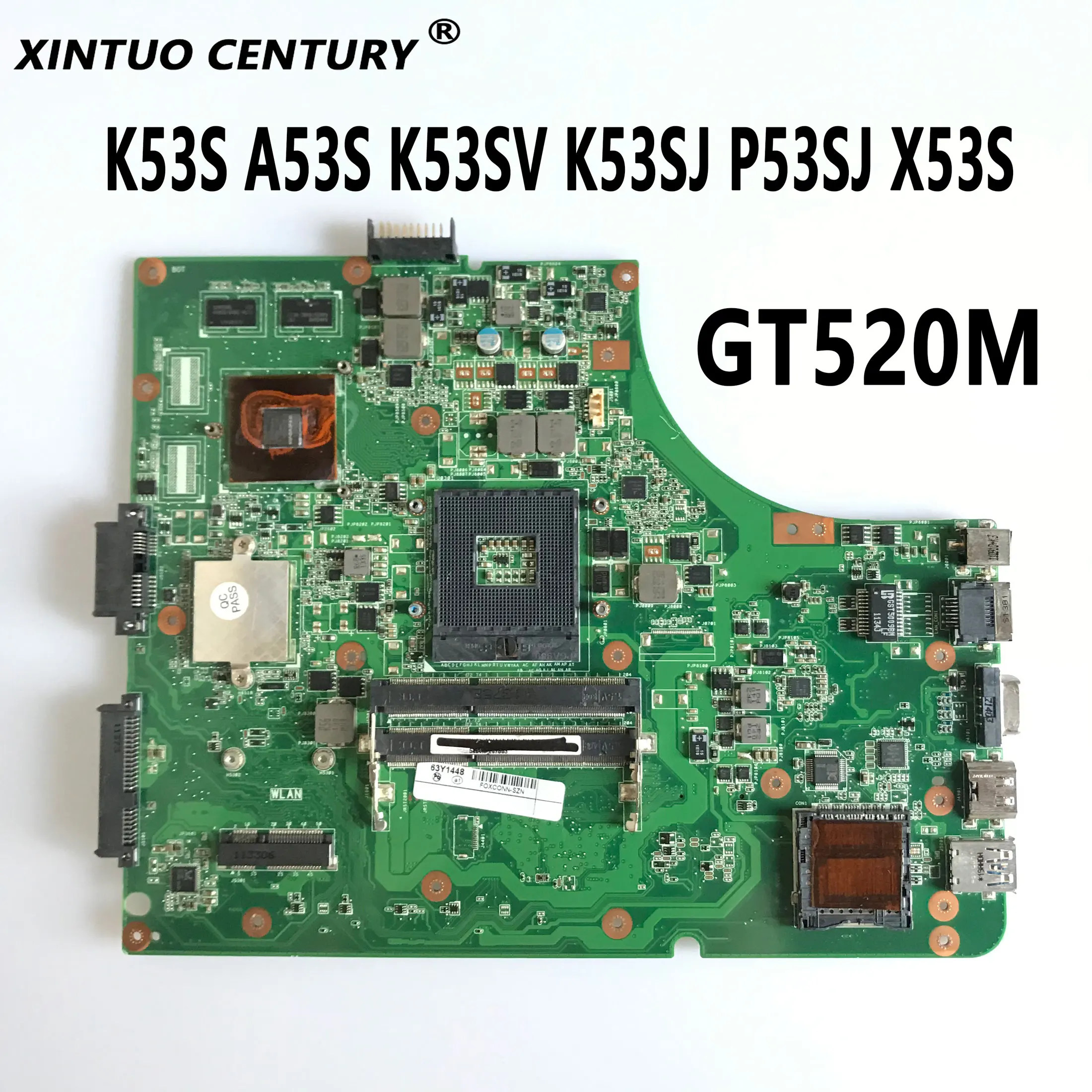 

K53SV Notebook Motherboard for ASUS K53S A53S K53SJ P53SJ X53S Laptop Motherboard REV 3.1/3.0 GT520M GPU DDR3 100% Test Work