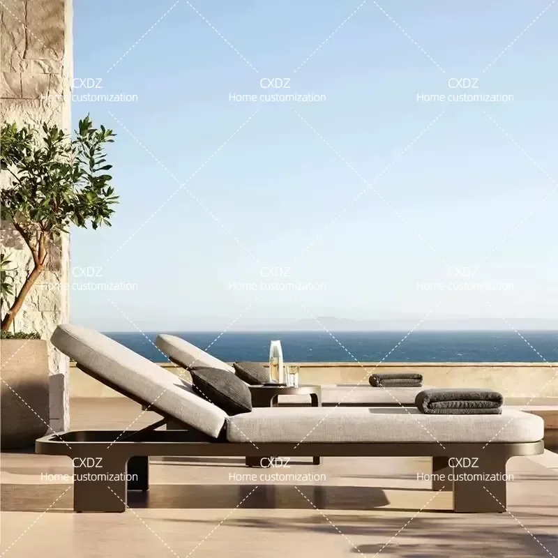 Outdoor Aluminum Alloy Sofa and Coffee Table Set Waterproof Sunproof Patio Furniture for Villa Terrace Courtyard Homestay