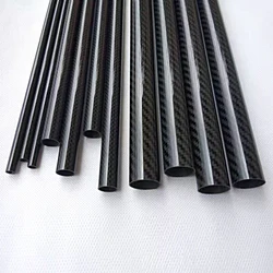 High-strength Precision 3K Carbon Fiber Tube 5-40mm Twill Light Carbon Tube Carbon Fiber Rod UAV Aircraft Model Tube