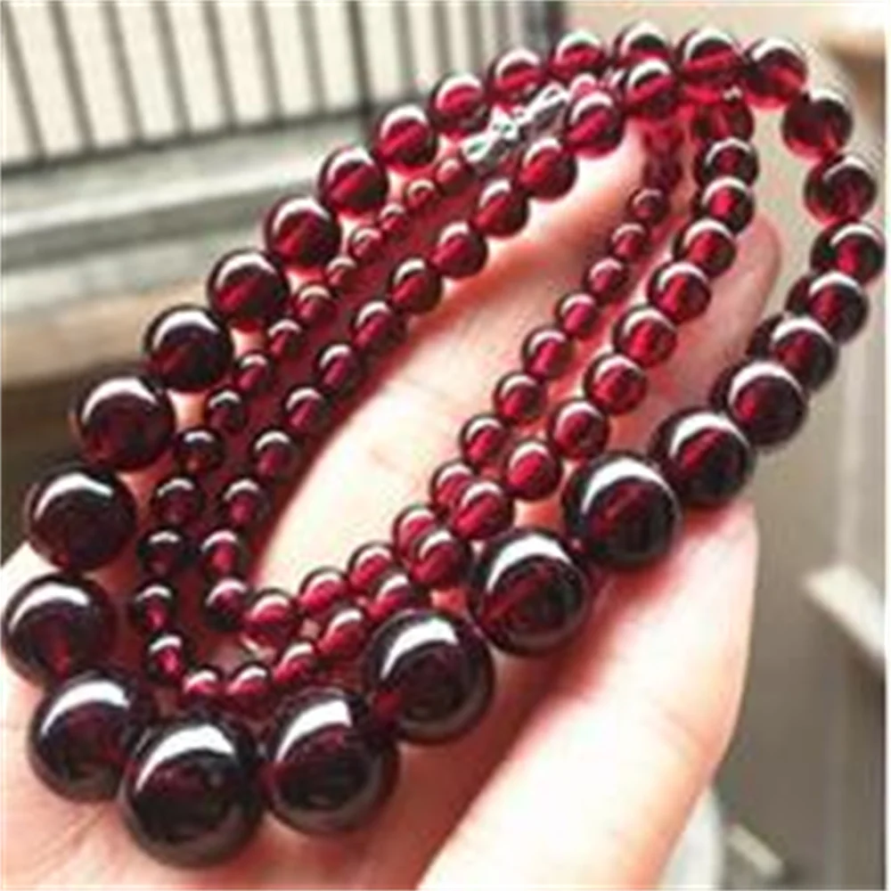 Natural Fashion Brazilian Garnet Necklace Chain 18 