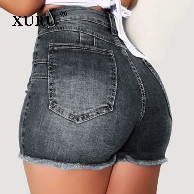 XURU - New Women's Y2k Clothing with Ripped Tassel Jeans, Women's Jeans Jeans, Luxury Designer Jeans for WomenBlue Shorts