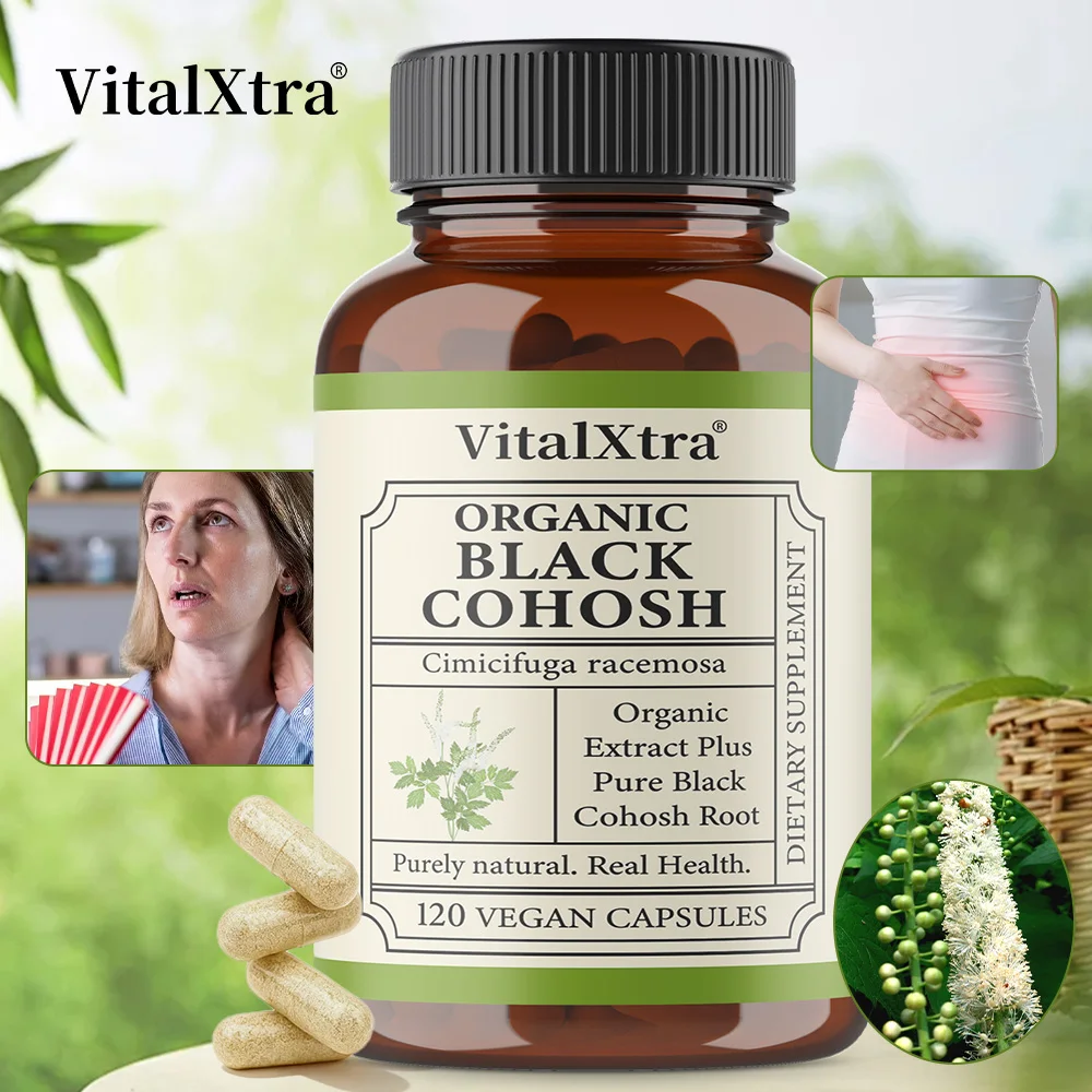 

Корнь черного клоша, регулирует функцию эндокринного действия, улучшает качество сна, снимает менопаукусные симптомы, помогает сердечно-сосудистую систему.