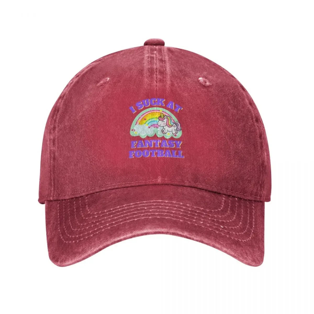 I Suck At Fantasy Football Unicorn Rainbow Loser Punishment Baseball Cap custom Hat Trucker Hat Woman Hats Men's