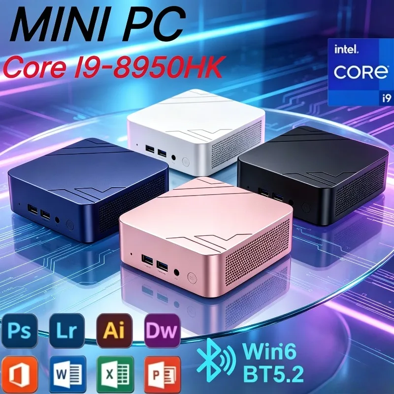 Compact Desktop 16GB RAM 2TB SSD Intel Core I9-8950HK, 2026 Slim Mini PC For Daily Study, Office Smooth Light Gaming