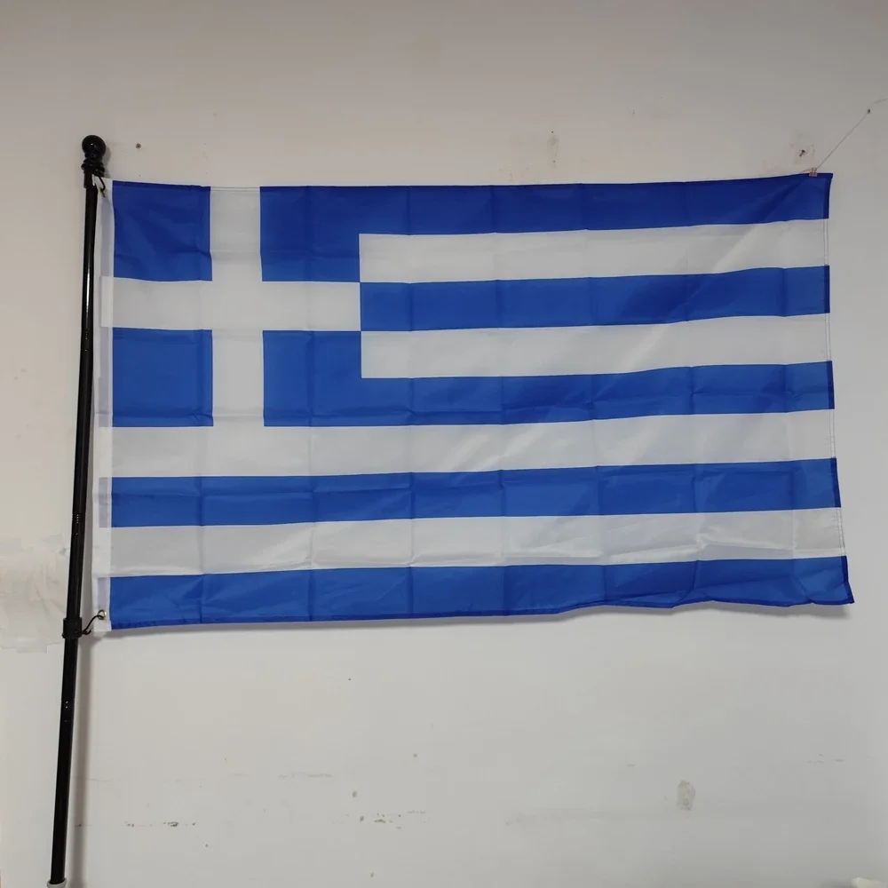 

Greek National Flag Banner, Greek, Hellenic State, National Flag, Hanging Polyester Decoration, 90x150cm