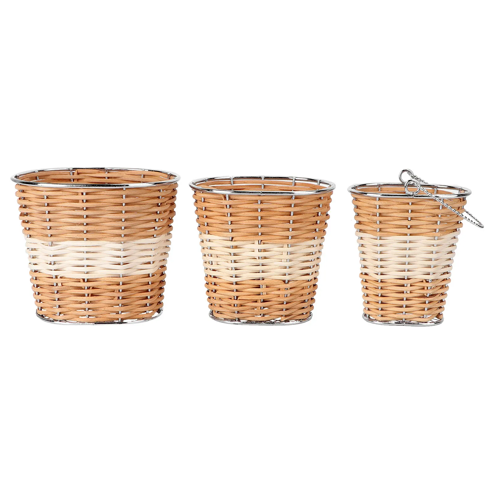 

3pcs Storage Basket Foldable Large Capacity Woven Home Container Tidy Space-SavingVersatile Book Toy Storage Box Rattan Desktop