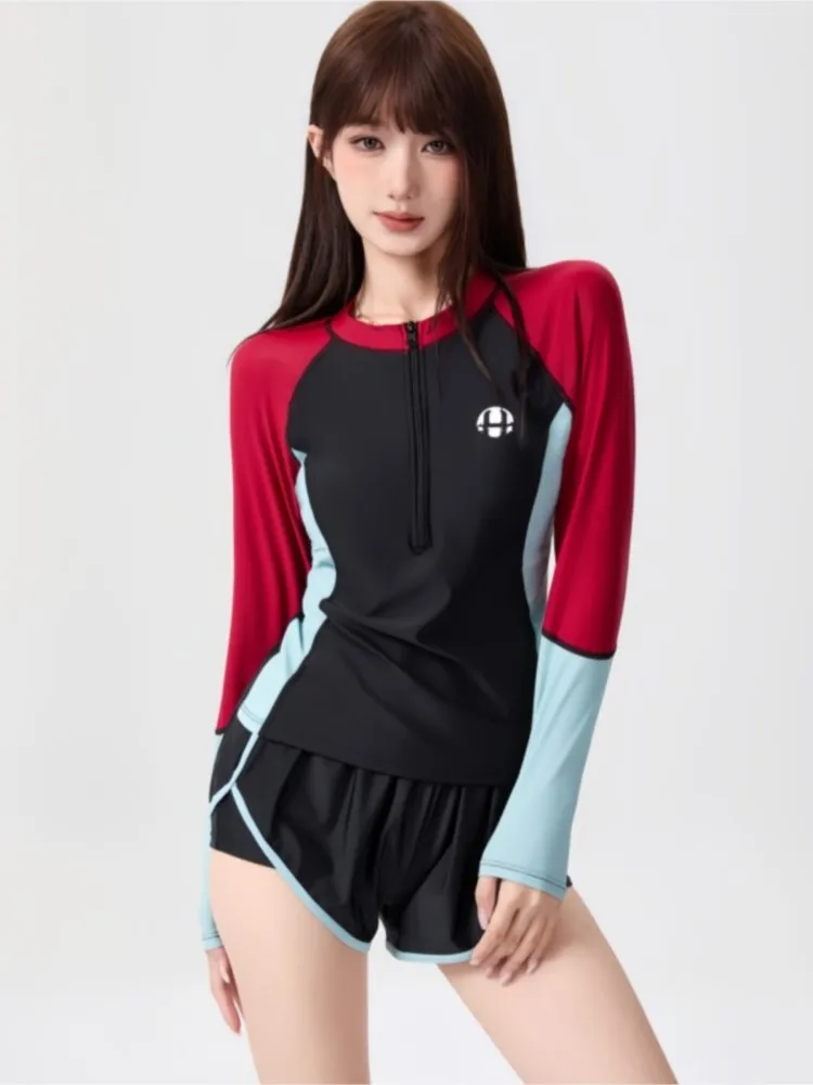 

New Cover Ups Sexy Swimsuit Women Summer Bathing Suit Bikini Set Long Sleeve Swimwear Women Beach Swimming Suit For Female