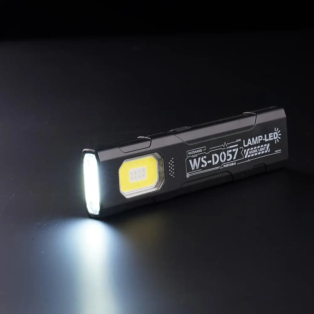 LED COB Flashlight Type C Rechargeable 600LM Portable Mini Torch Pocket Lantern Flood Work Light With Magnet For Emergency