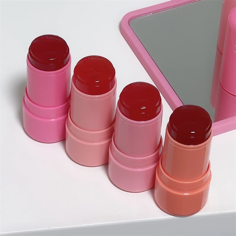 DIKALU جيلي أحمر الخدود عصا الشفاه والخد المضادة للعرق لفترة طويلة لمسة من الحبر الطبيعي المرطب أحمر الخدود الخوخ عارية