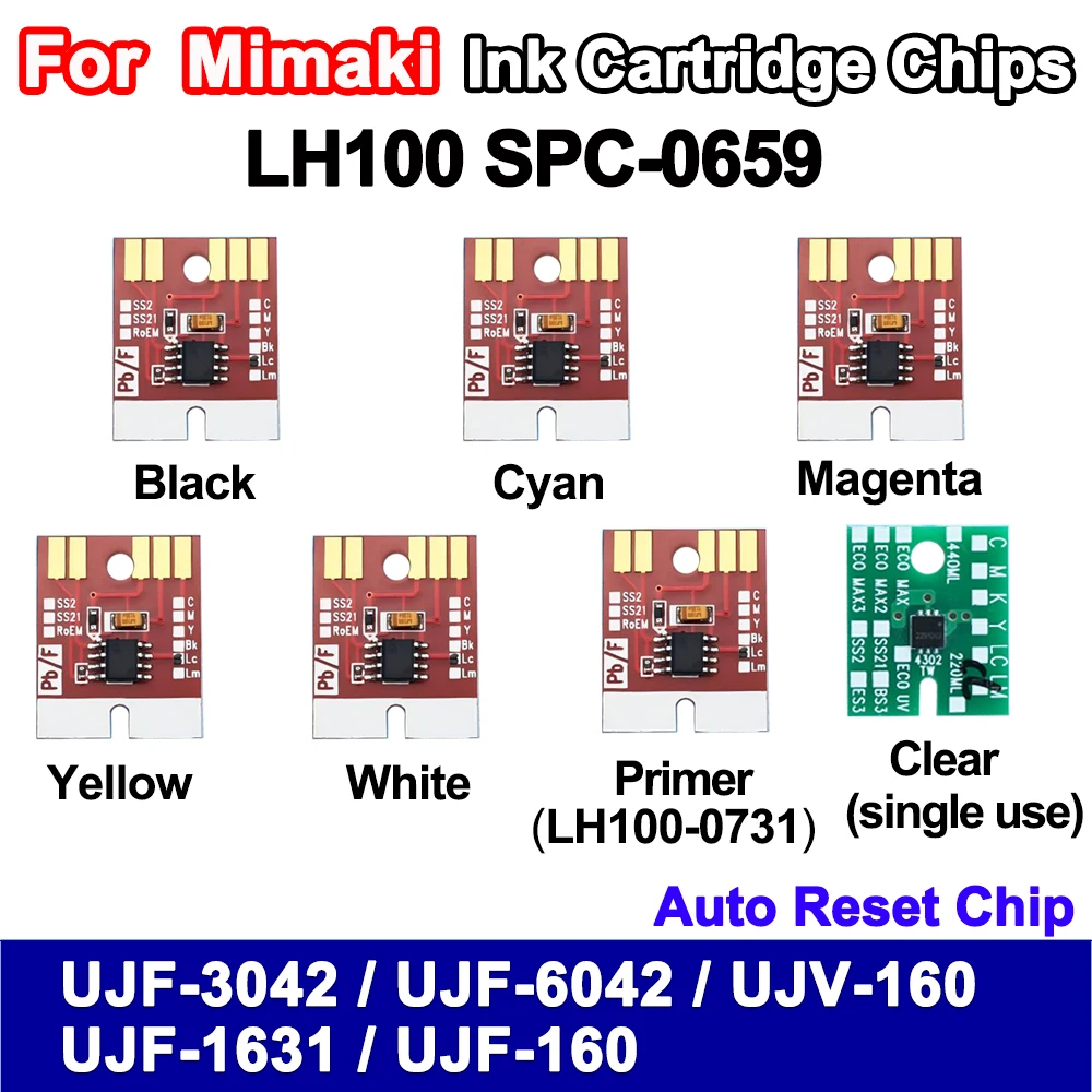 

Mimaki LH100 SPC 0659 SPC-0659 Ink Cartridge Auto Reset Chip For Mimaki JFX-1631 UJV-160 UJF-3042 UJF-3042FX permanent chip