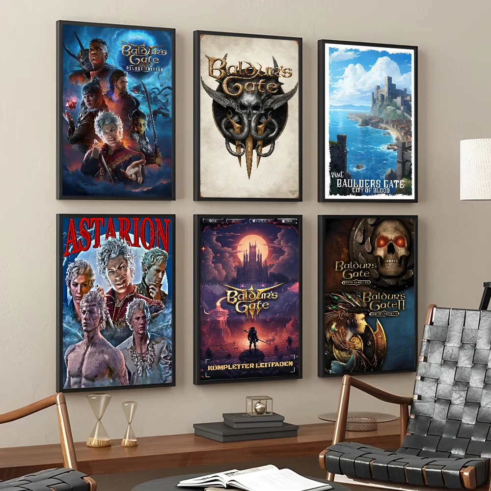 

B-Baldur S Gate 3 Game Classic Vintage Posters HD Quality Wall Art Retro Posters for Home Room Wall Decor