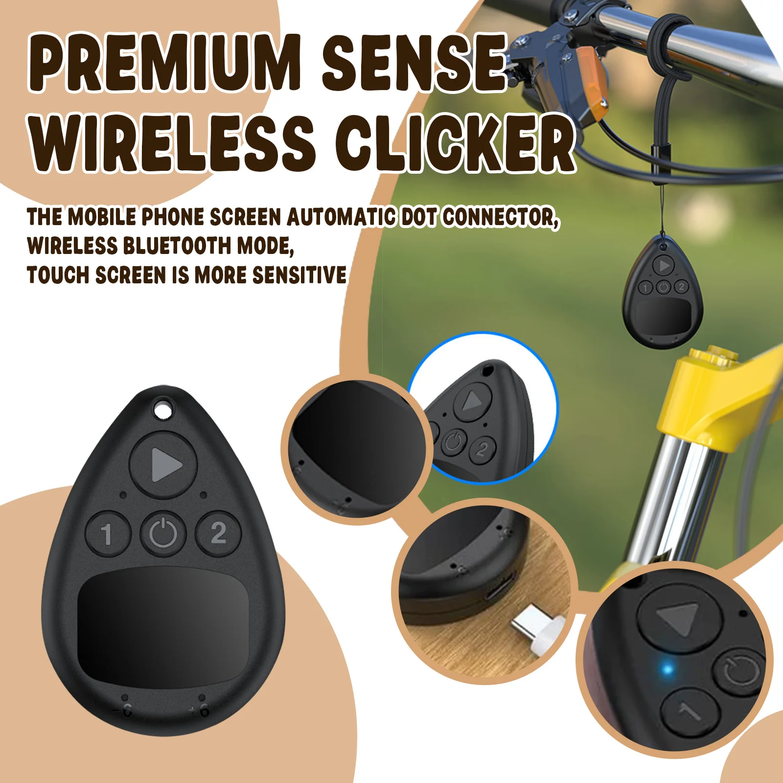 Compact And Portable Adjustable Speed Bluetooth Mobile Wireless Mobile Phone Screen Automatic Clicker For Live Streaming Likes