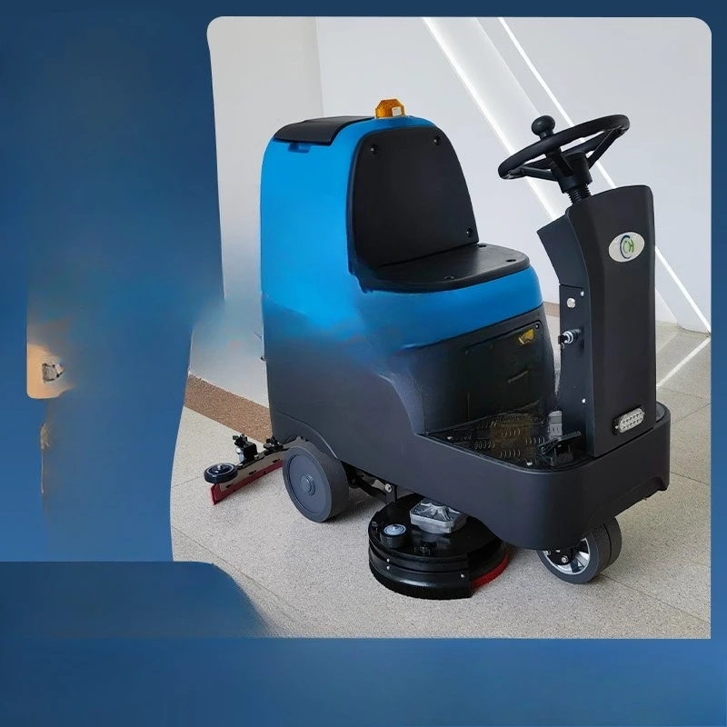 Small drive-on washing machine, double brush disc electric mopping machine