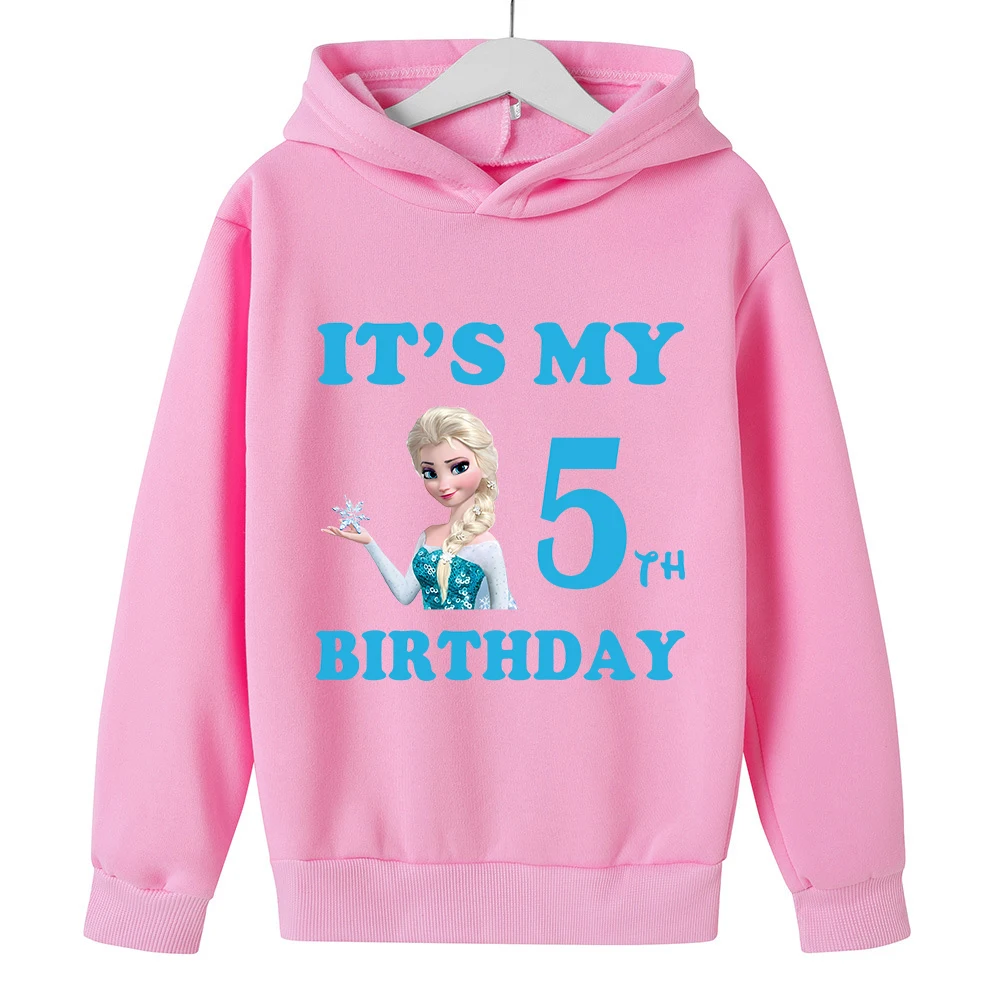 

Frozen Elsa Children Hoodies Number 123456789 Sweatshirt Disney Kawaii Pullover Anime Cartoons Casual Clothes Girl Boy Kid Tops