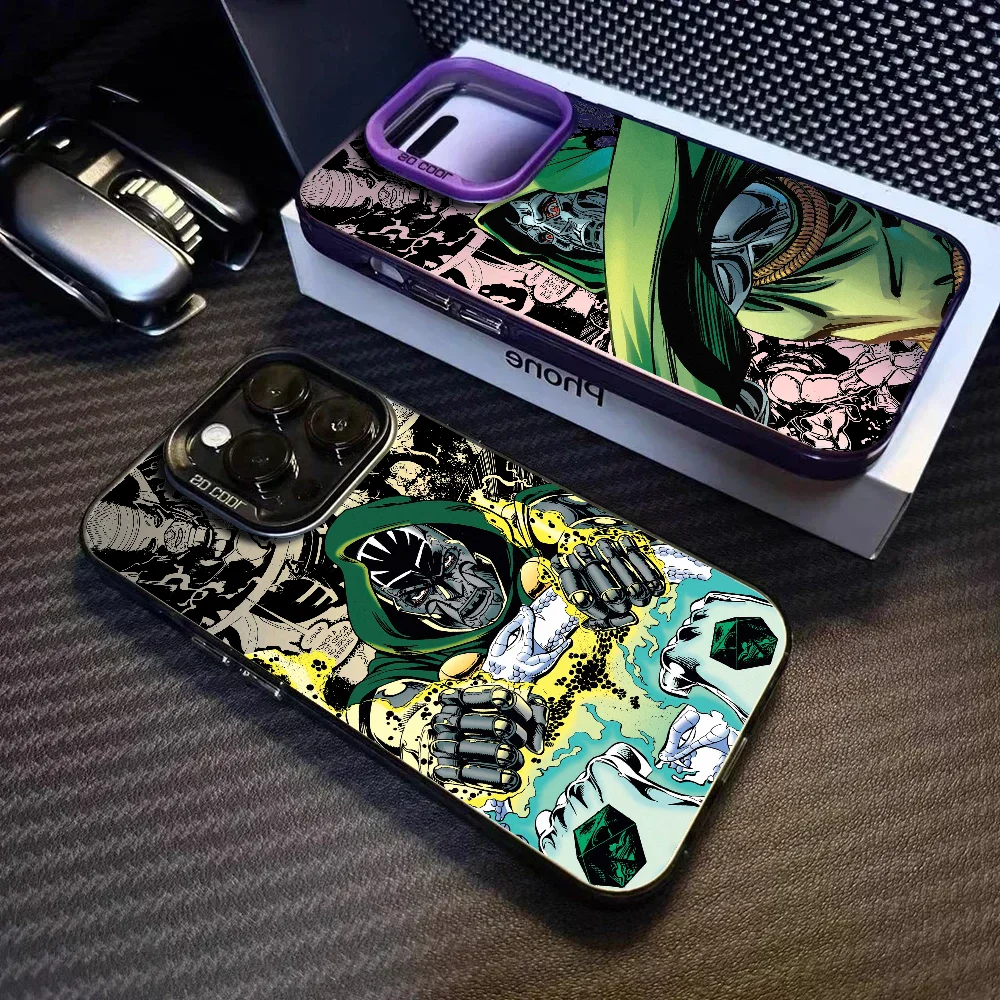 

Чехол для телефона D-Doctor Dooms FUNDA для iPhone 12, 11, 13, 14, 15, 16, Max Pro Plus, мини-серебристый цветной чехол lMDaser