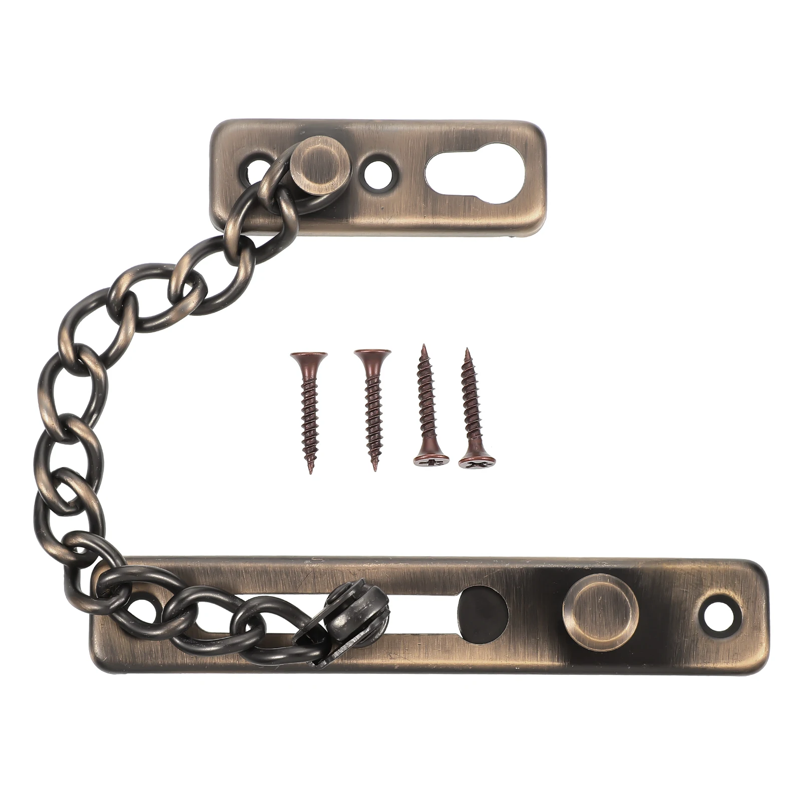 

1 Set Stainless Steel Door Lock Chain Anti Theft Security Bolt Reinforcement Guard Hotel Office Home Use Durable Chain Lock Easy