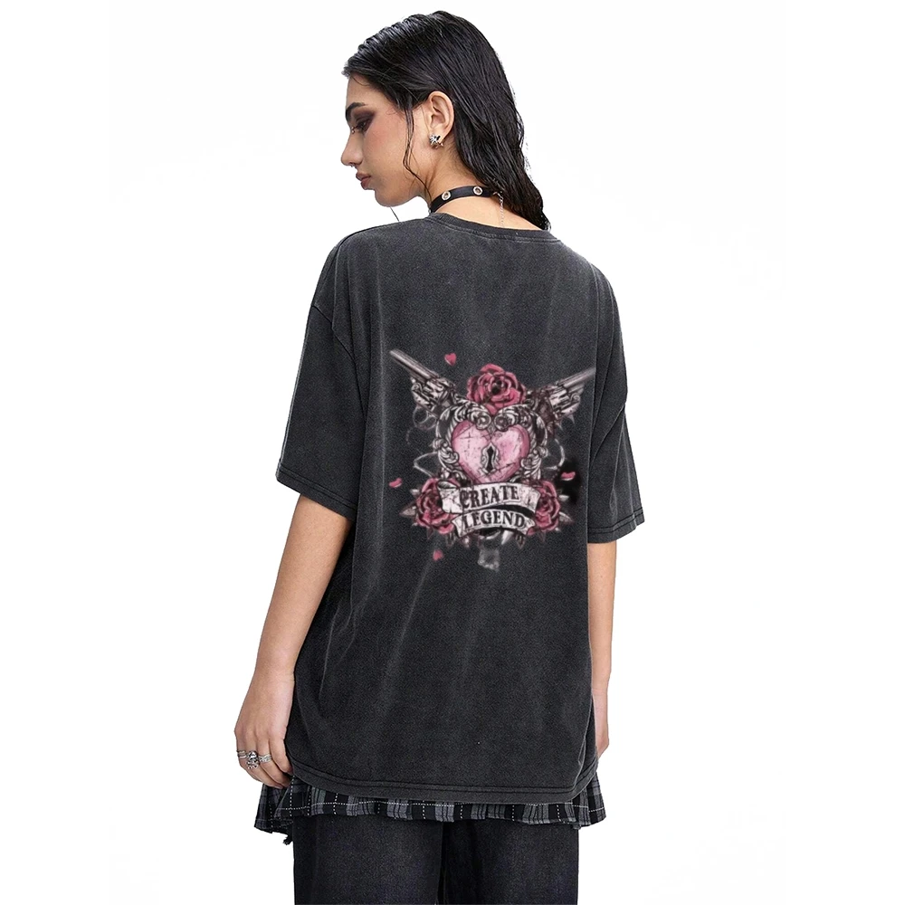 

Women Streetwear Oversized Tshirt Y2k 2000s Clothes Vintage Cotton Comfort Loose Fit Casual Fashion Daily Wear Top Style