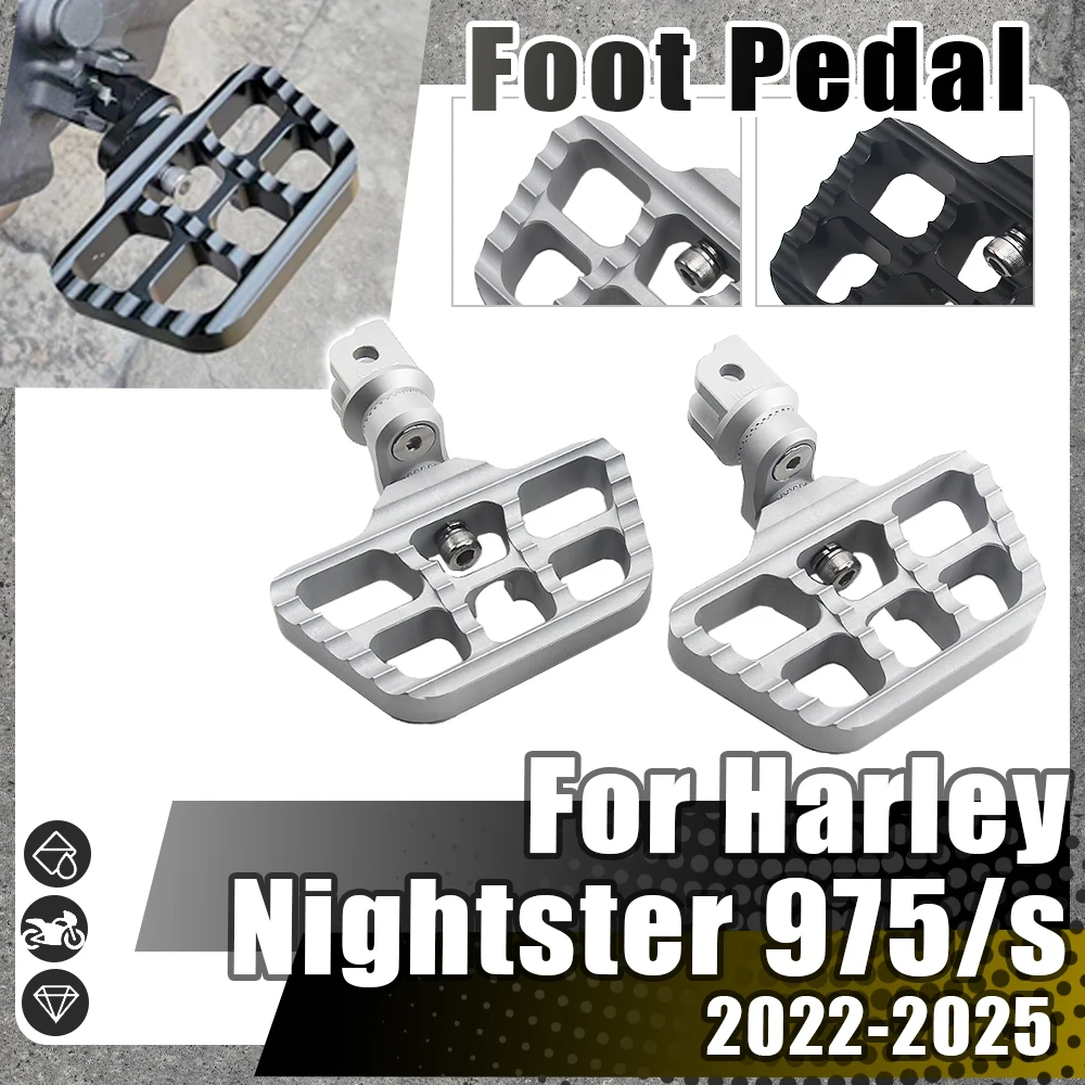 

Motorcycle Anti-Slip Footpegs Floorboard Front Foot Pegs Rider Rotatable Foot Rests Pedal For HARLEY Nightster 975 S 975 2022-up