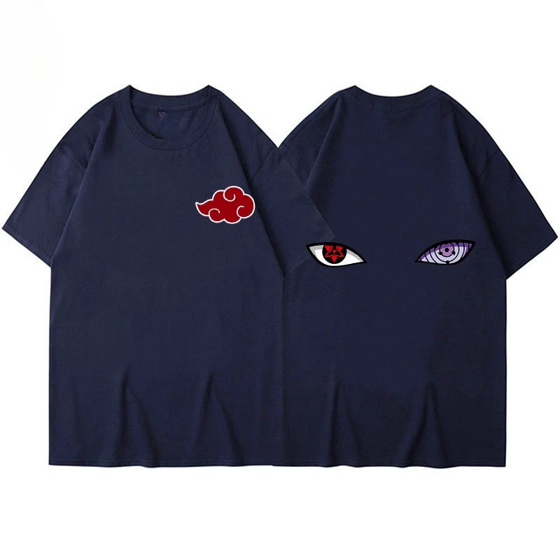 Naruto Anime Peripheral Short Sleeved T-shirt Naruto Cartoon Anime Printed T-shirt Men Women and Kids Loose Top