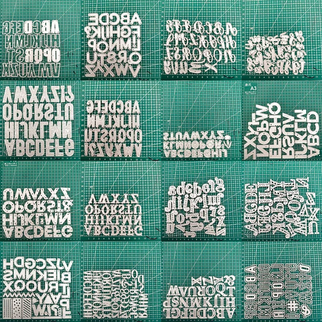 2024 Nowe angielskie słowa Alfabet Rzemiosło Metalowe matryce do wycinania Seria kart okolicznościowych Scrapbook Nóż do papieru Forma Ostrze Dziurkacz Szablony