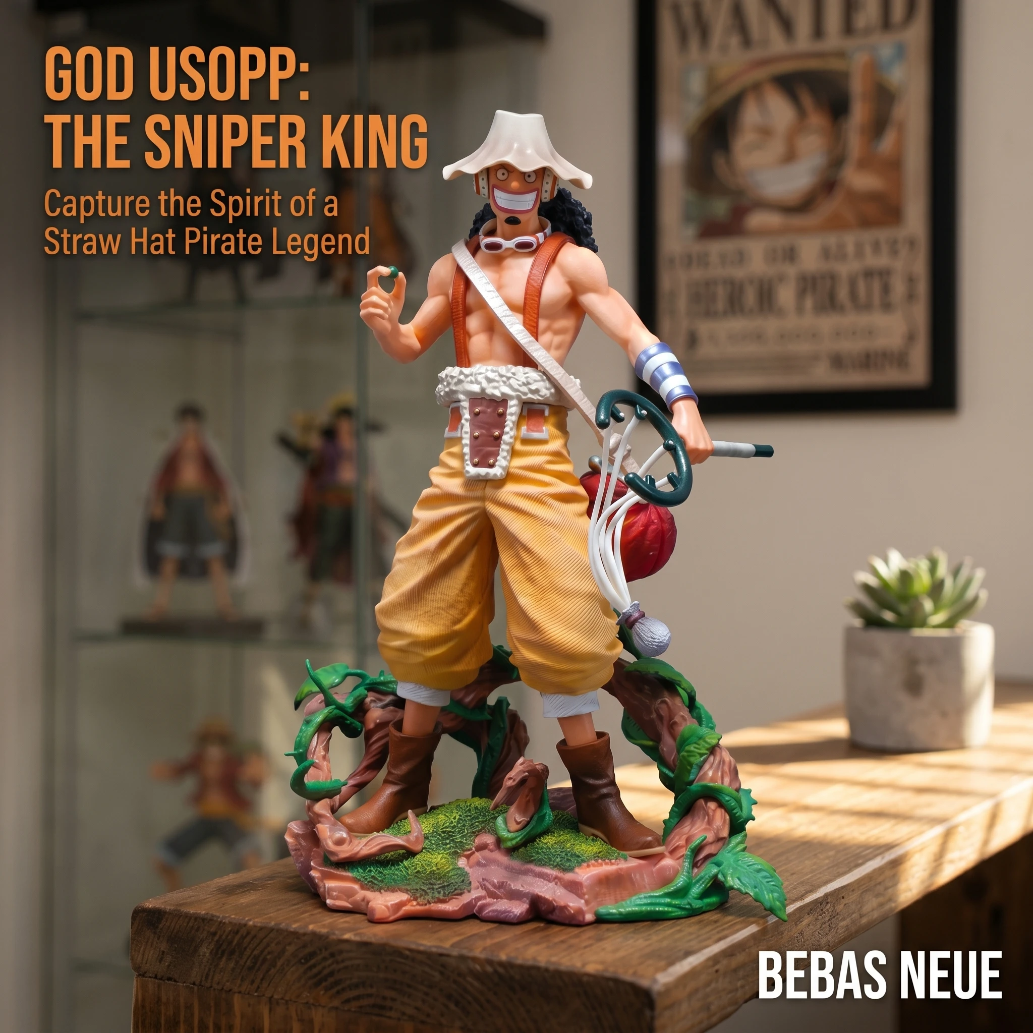 One Piece model figurine, Usop straw hat, GK desktop decoration, One Piece desktop ornament, anime masterpiece