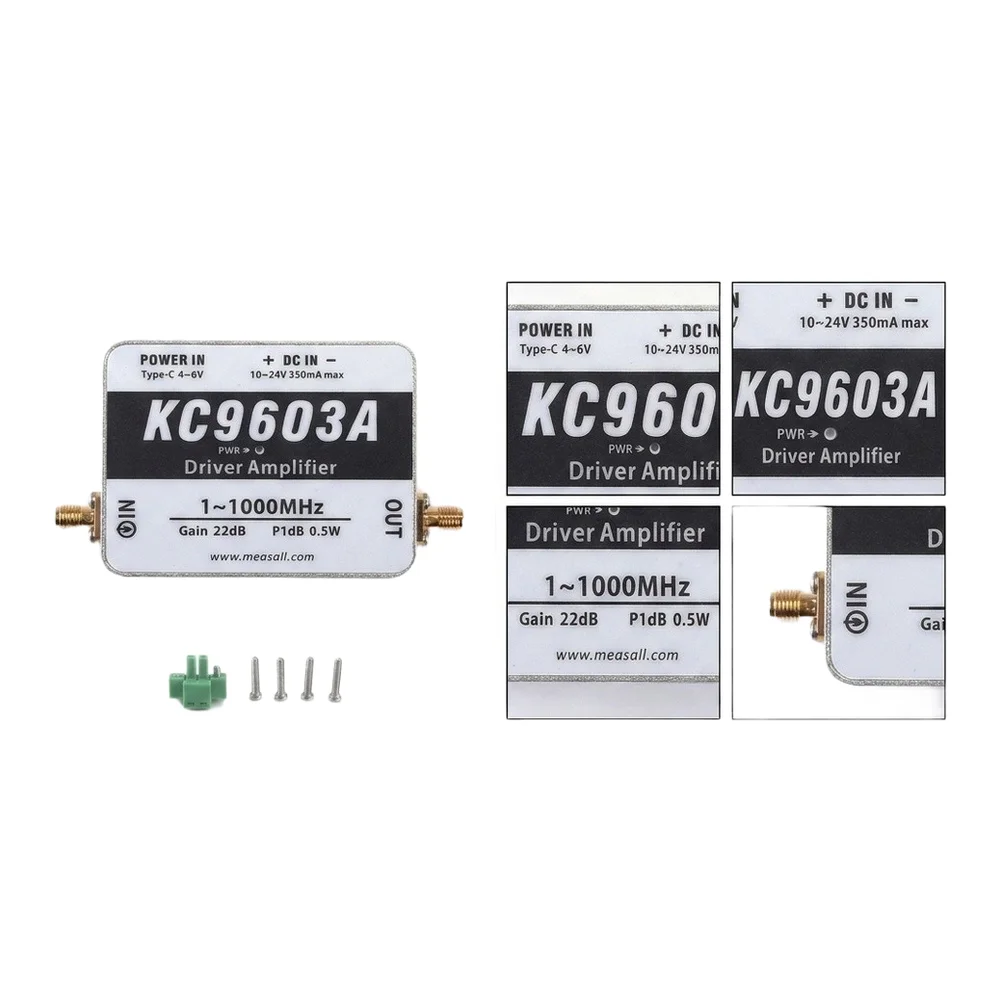 KC9603A Low-Noise RF Driver 1 MHz to 1 GHz 0.5W Power Output +27For dBm 1.8For dB Noise Figure For SMA Compatible