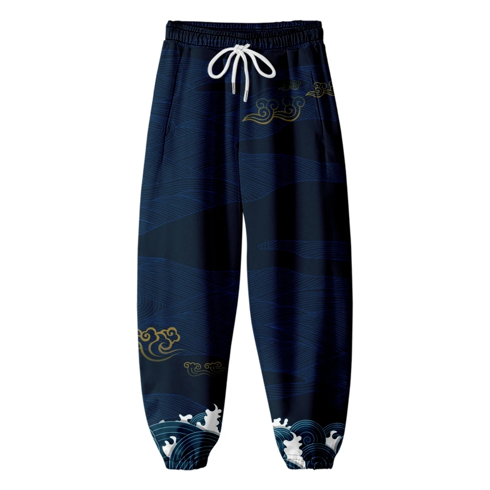 

Kanagawa Wave Samurai Crane 3D Sweatpants Fashion Harajuku Jogger Pants Casual Warm Pants Hip Hop Streetwear Men/Women Trousers