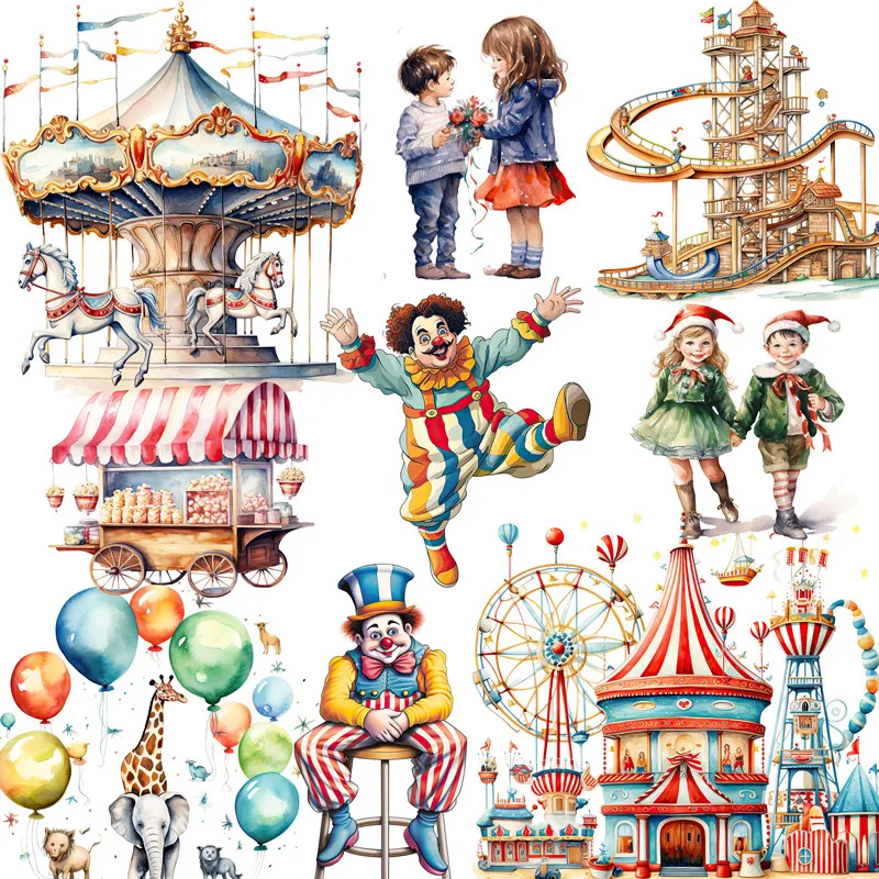 Children’s Amusement Park Stickers Crafts And Scrapbooking stickers kids toys book Decorative sticker DIY Stationery