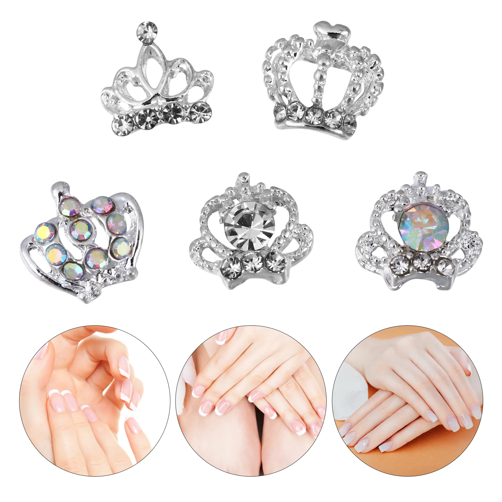 Rhinestone Decoração Prego, Broca Liga Charme, DIY Acessórios, Diamante Strass Encantos, 3D Manicure Miss, 50 Pcs