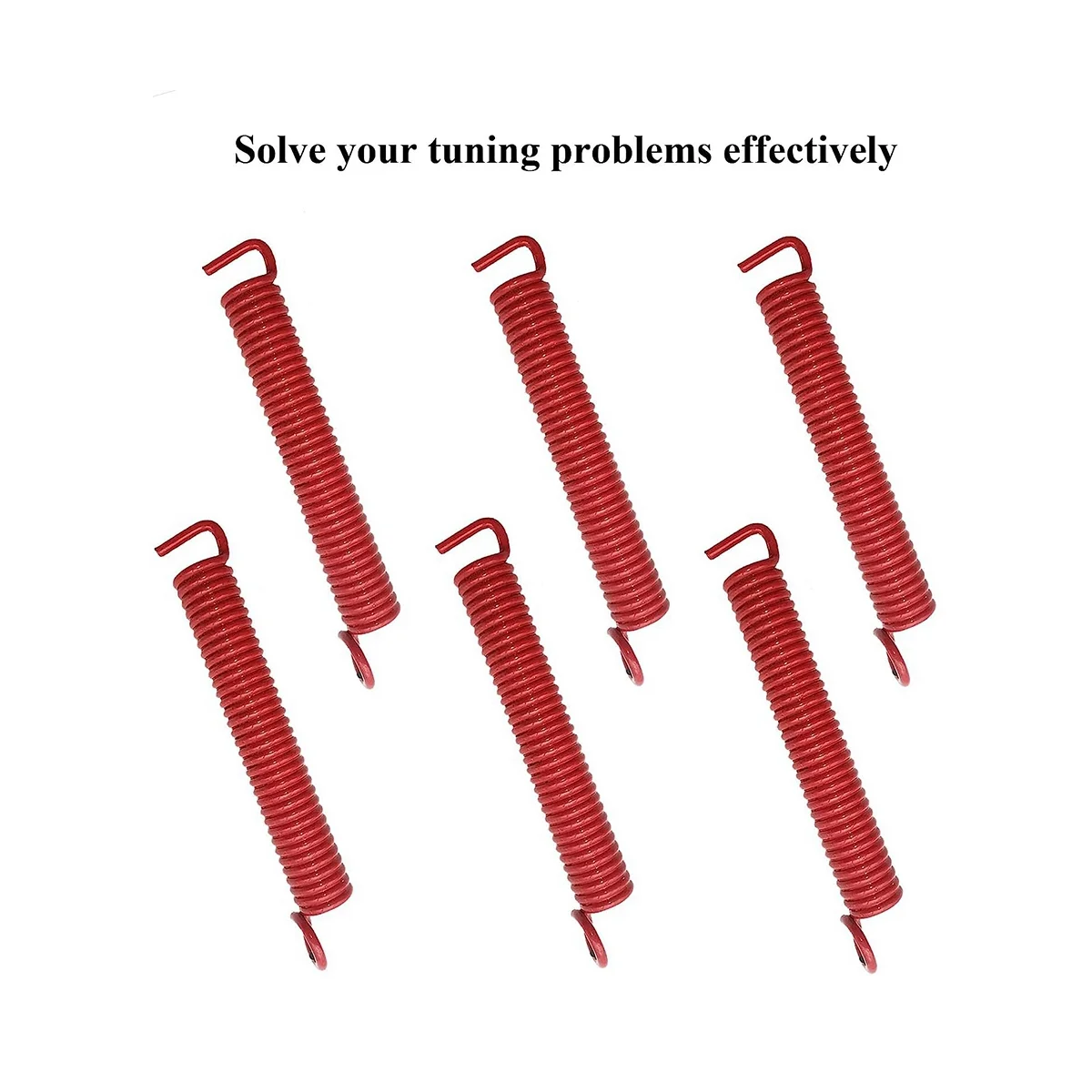 6 in Pack Noiseless Tremolo Springs, Electric Guitar Bridge Spring, Fits FR, TS, NR, DP Style Guitars, Red