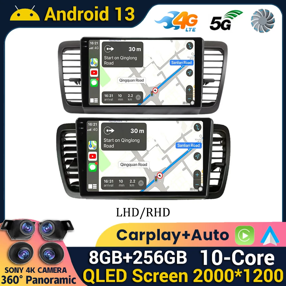 Android 13 For Subaru Outback 3 Legacy 4 2009 2010 2011 2012 2013 2014 LHD/RHD Car Radio Multimedia Video Player GPS Navigation