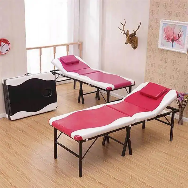Foldable Design Massage Bed Metal Legs Stable Classic Elegant Massage Table Minimalist Lightweight Cama Plegable Furniture