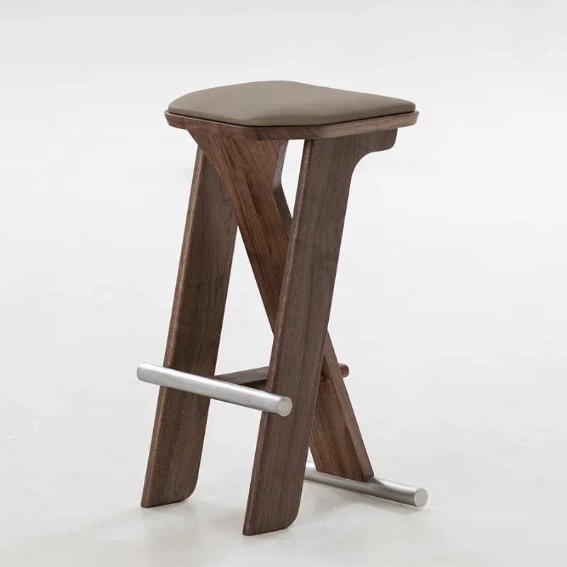 

Double Bar Stool Solid Wood High Stool Bar Stool Simple Modern Medieval Original Design