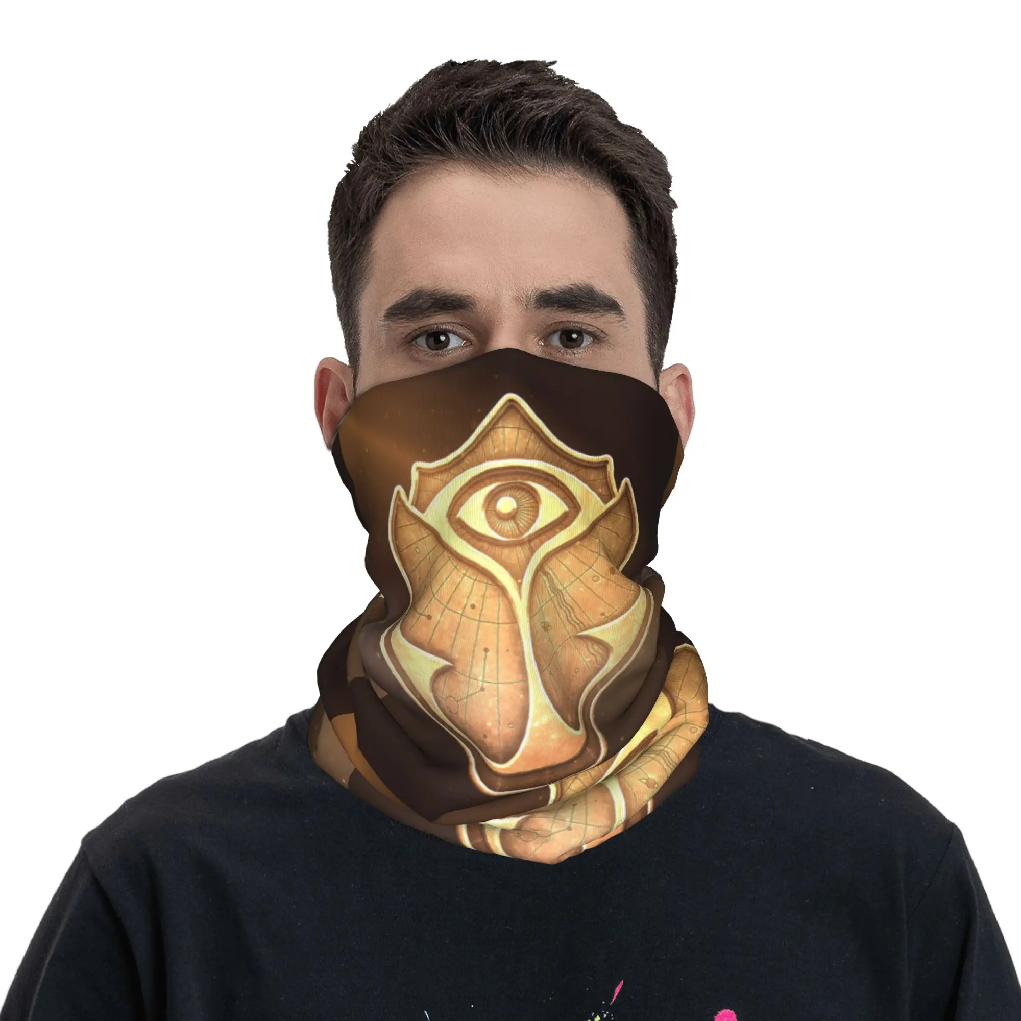 

Custom Tomorrowland Bandana Neck Gaiter for Hiking Running Men Women Wrap Scarf Electronic Dance Music Festival Headband Warmer
