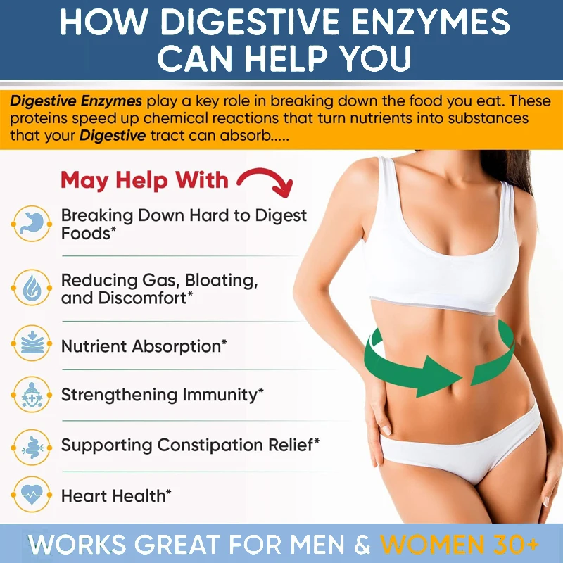 Digestive Enzyme Capsules Contain Amylase, Protease, Glucoamylase | Promote Digestive Function and Healthy Intestines