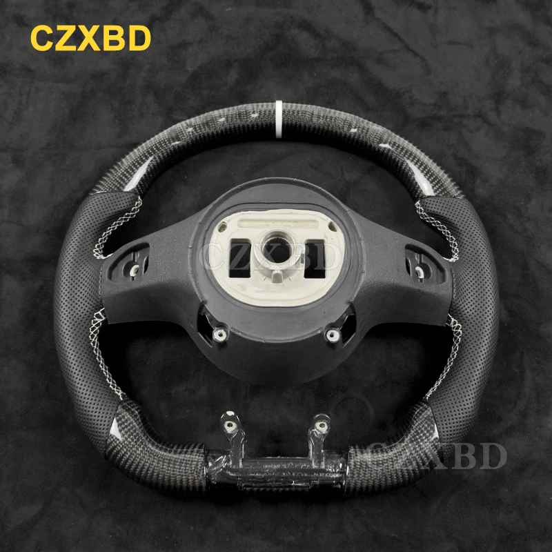 For Mercedes-Benz 2019-2021 E53 Coupe GT43 G500 W212 C63 S63 E63S GLC Carbon Fiber Steering Wheel High Quality Leather Customize