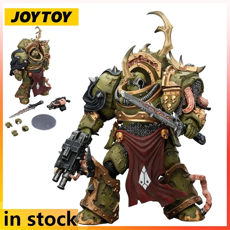 

JOYTOY Warhammer 1/18 Action Figure Death Guard Blightlord Terminator 3 with Combi-Bolter and Bubotic Blade Collection Model