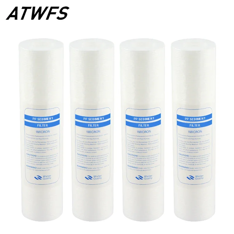 Water Purifier 10 Inch 4pcs 1-Micron Sediment Water Filter Cartridge PP Cotton Filter Water Filter System