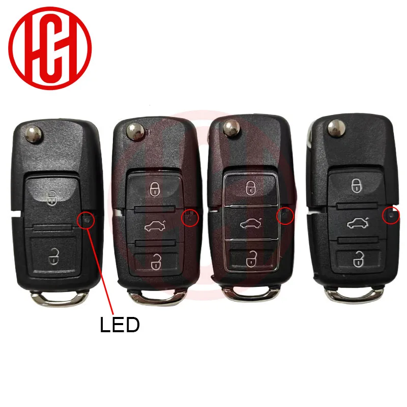 Key Shell 2/3/4 Buttons Remote Car Key Flip Folding Key Shell Case For Volkswagen Vw Jetta Golf Passat Beetle Skoda Seat Polo B5